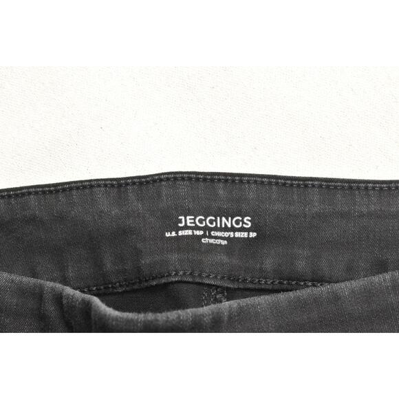 NEW Chico's Platinum Petite Jeggings Black Size 3P US 16P Stretch Cotton Blend - Picture 5 of 8